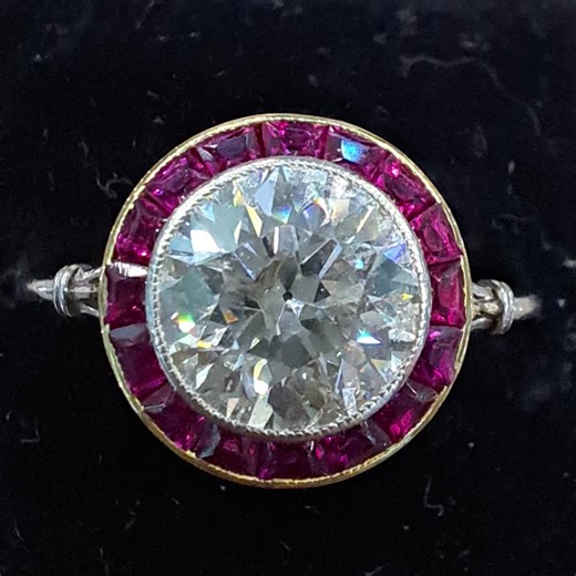 #DMqueries 12 RR099 Eloquent Edwardian ruby and diamond target ring #custodianOfEternity