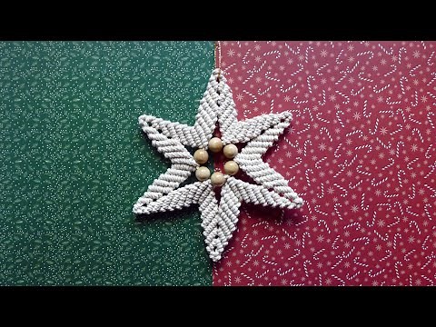 Macrame Christmas Star Pattern with Beads