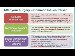 Robotic-assisted Laparoscopic Radical Prostatectomy (RRP) - Pre-op preparation and Post-op care