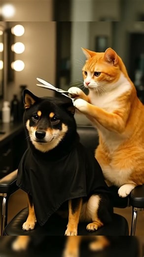 🐾 "Cat Barber vs Shiba Inu: The Funniest Haircut Ever!" ✂️🐕