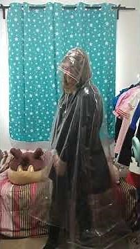 Clear PVC Long Rain Poncho Twirl #shorts