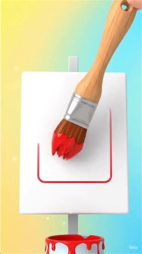Let’s Paint a Square 🟥 | Learn Shapes for Kids | Toddler Learning Video