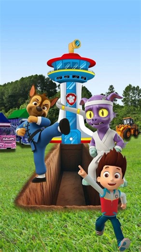 PawPatrol Kungfu Melawan Alien Karate, orang kaya mati orang miskin mati #shorts