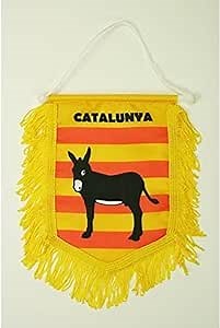 AZ FLAG Catalonia with Donkey mini Banner 6'' x 4'' - Catalan PENNANT 15 x 10 cm - mini Banners 4x6 inch