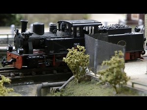 Narrow Gauge Model Railway Layout with Steam Locomotive