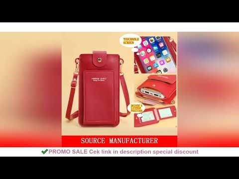 Women Bags Soft Leather Wallets Touch Screen Cell Phone Purse Crossbody Shoulder Strap Handbag for F