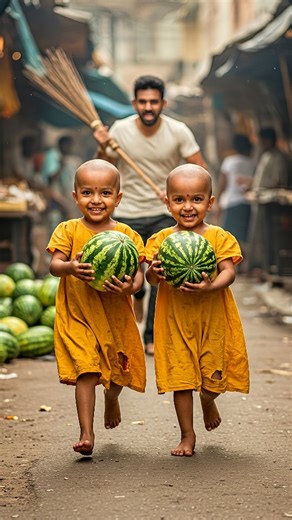 Twins Run with Watermelons 🥰 | Joyful Street Moments | #shorts ✅ Description: Watch these adorable twins run with juicy watermelons 🥰 bringing smiles and pure joy to everyone! Their innocent happiness and playful spirit will warm your heart. A simple yet beautiful moment showing sibling love, life’s simple joys, and childhood adventures. Perfect for family lovers ❤️ #twins #family #joy #childhoodmemories #shortvideo 🌐 Follow us for more: https://youtube.com/@pratibhaffgallery?si=x0TsNgnCWciu_