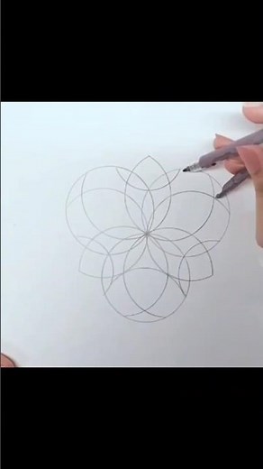 Geometric drawing with compass 15 #maths #geometricdrawing #drawing #mathart #geometry #compass
