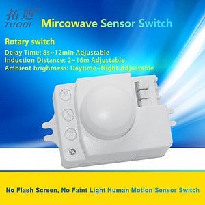 [Hot Item] Mini 220V Microwave Motion Sensor Switch 5.8GHz Hf LED 360 Degree 800W Radar Human Body Sensor Wall Switch