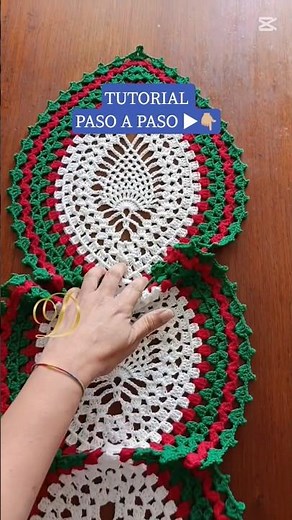 ❤️ CAMINO DE MESA PIÑAS DE NAVIDAD! 💚 #crochet #ganchillo #tutorial #navidad #knitting #christmas