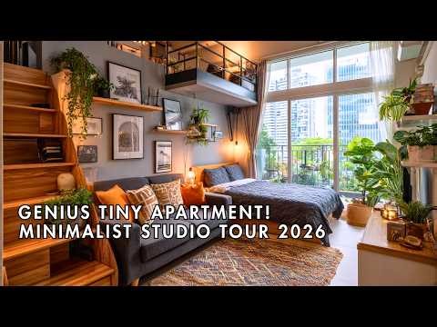 Genius Tiny Apartment Makeover | Studio Apartment Tour Minimalist & Aesthetic 2026 ✨!