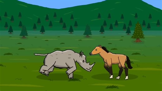 Rhino vs Horse Animation - DC2 Drawing Cartoons 2