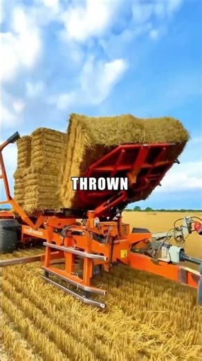 Tractor Stacking Hay Bales
