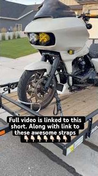 securing a motorcycle for transport. Full video linked below #harley #trailer #transport #diy