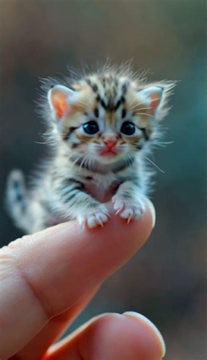An Adorable Tiny Cat Sitting on My Fingers 😺✨ | Micro Wild World