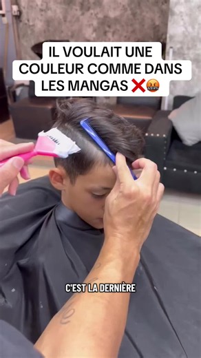 Il voulais être coiffait comme son manga préféré 🤬❌ #coiffure #coiffeur #coiffurehomme #coiffurerapide