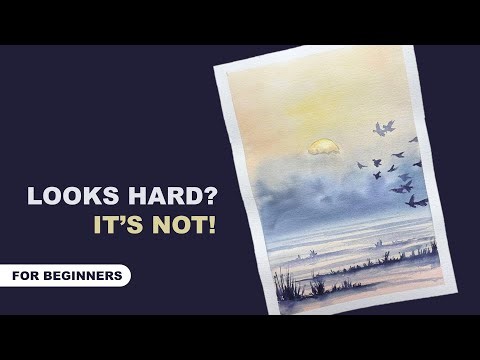 Sunrise in Watercolors 🎨 Art Tutorial for Beginners