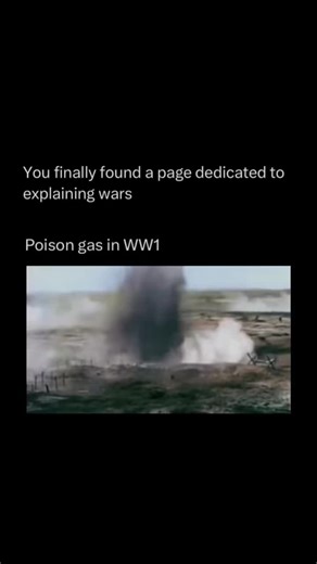 Explaining All Wars on Instagram: "Follow @explainingwars to learn everything about the wars one post at a time 🧠🔥 Poison gas was first used on a large scale during World War I as a new and frightening weapon. Armies released toxic gases across battlefields to force enemies out of trenches, changing how wars were fought and creating fear because soldiers often could not see or smell the danger in time. The use of poison gas caused widespread suffering and led to the development of gas masks an