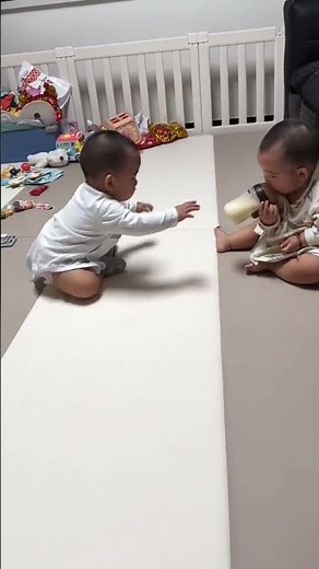 Twin Babies Fight Over One Milk Bottle! 🍼
