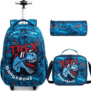[Hot Item] New Style Trolley Rolling Wheeled Boy Primary Middle School Students Children School Bag Backpack