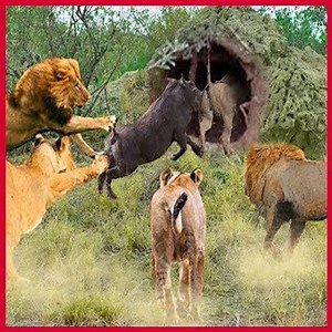 Warthog Incredible Escape Death Thanks To The Use Of Speed To Run Faster Than A Lion | Animal World