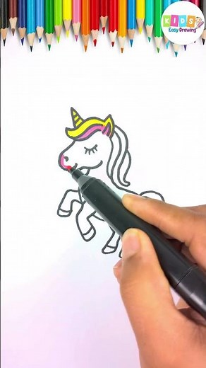 How to Draw a Cute Unicorn Simple & Easy for Kids #howtodraw #easydrawing #drawing #art #kidsart