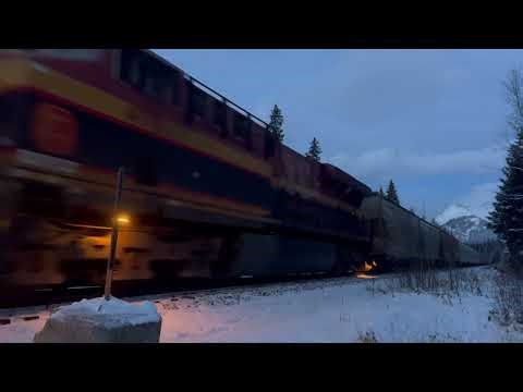 CPKC Freight Trains in Banff, Albert in November 2025