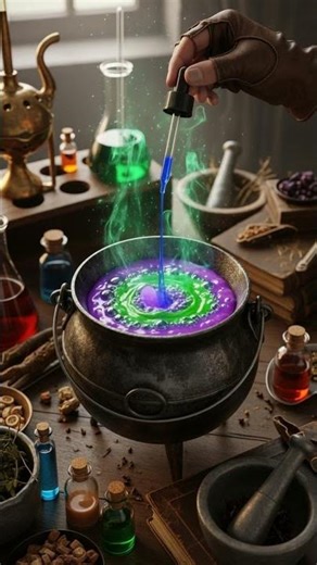 Bubbling Potion Magic! ✨🧪 Satisfying Cauldron Alchemy AI ASMR #shorts