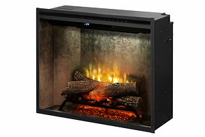 Dimplex Revillusion 30 inch Built-In Electric Firebox w/ Glass and Plug Kit | Weathered Concrete