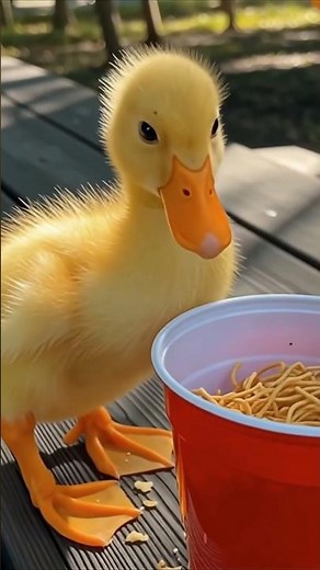 The little duck didn't buy crispy noodles just to eat them dry? Check out its creativeeating #duck