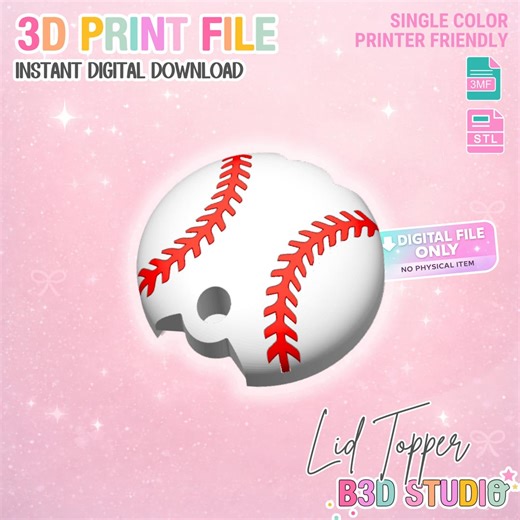 30OZ Baseball Tumbler Topper: 3D Print STL & 3MF File Lid Toppers (digital Download) - Etsy