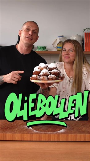Oliebollen! Ingredients 14g dried yeast 125ml warm water 60g caster sugar 450g flour Pinch salt 250ml milk 2 eggs 100g currants 100g raisins 1 granny smith apple, diced Icing sugar for dusting Oil for frying (I use canola) Directions Place the yeast into the warm water, stir and set aside. In a large mixing bowl add the sugar, flour, and salt and mix. Create a well in the centre and add the milk, beaten eggs and water yeast mixture. Starting from the centre and working your way out, mix the batt