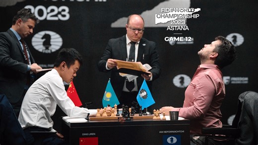 Ding Topples Nepomniachtchi In Chaotic Game 12, Evens Score With 2 Games Left