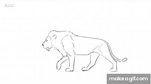 Lion Walking Animation Cycle on Make a GIF