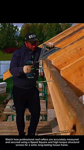 Precision Roof Rafter Framing Technique 🔨 #roofing #construction #carpentry​