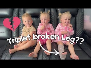 Triplets reaction to their sisters leg.....Poor Zoey!