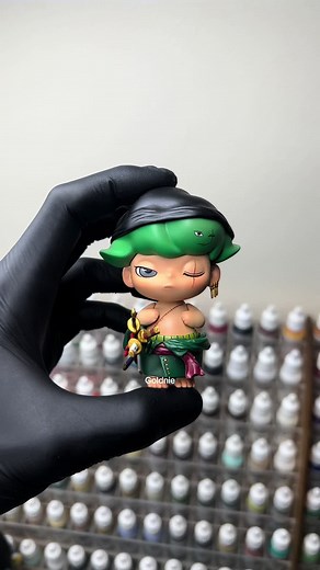 #Goldnie #Custom #Repaint #Figure #popmart #Dimoo #onepiece #Zoro