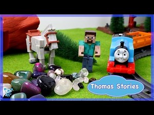 Thomas and Friends Trains for children kids Toy Train Thomas Stories Thomas helps Minecraft Steve