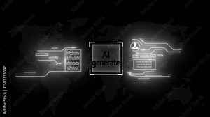 AI generate animation generate AI artificial intelligence icon symbol of generative button icon outline and collection crate star magic wand. Computer screen open ai artificial intelligence answer