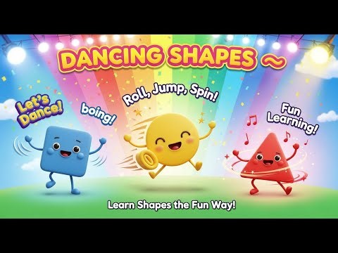 Learn Shapes with Dancing 💃 Circle, Square & Triangle! 🎵 Fun Learning Video for Kids