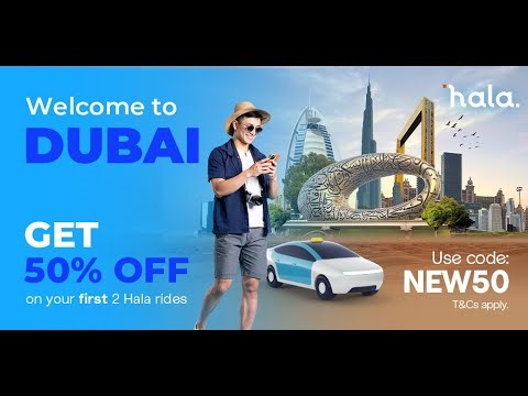 🌆🚖 Visiting Dubai? Ride & Save with Hala!