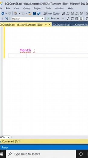 Month function in #sql