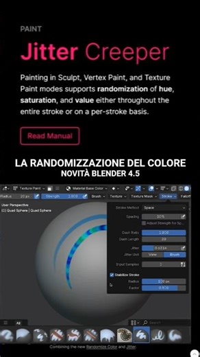 What's New in Blender 4.5: We Can Randomize the Color of Our Brush Strokes