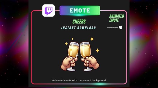 Animated Cheers Champagne Emote for Twitch (digital Download)