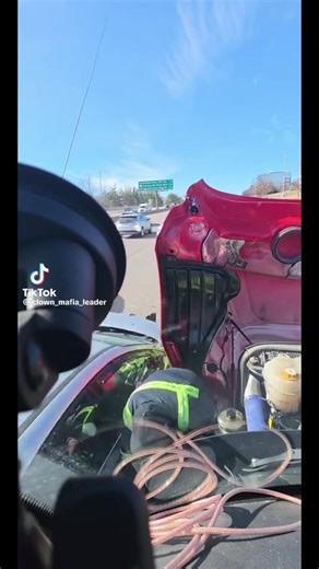 Trucker struck by passing car ! Interstate 64 Missouri. He js going to be okay ! MOVE OVER WHAT IS SO DIFFICULT? #moveoverlaw #struckby #semi #truckdriver #RoadwaySafety