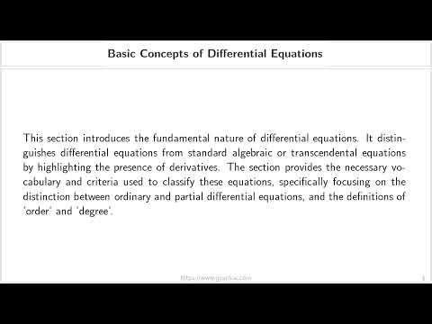 Basic Concepts of Differential Equations