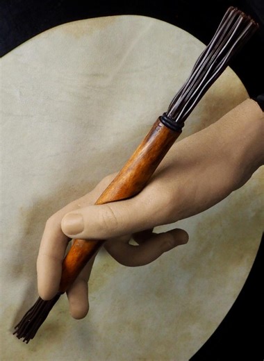 Hardwood (tiger Wood) and Nylon Brush Bodhrán 10.5" Tipper With Ergonomic Grip - B169 - Etsy