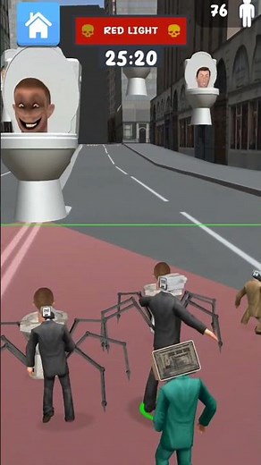 Skibidi toilet: red light 🟥 green light 🟩 Gameplay walkthrough #shorts