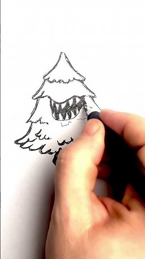 Easy Christmas Tree Drawing | Simple and Cute Sketch #gorarts