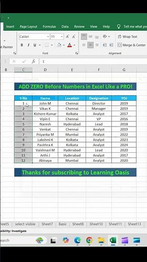 ADD ZERO Before Numbers in Excel Like a PRO!